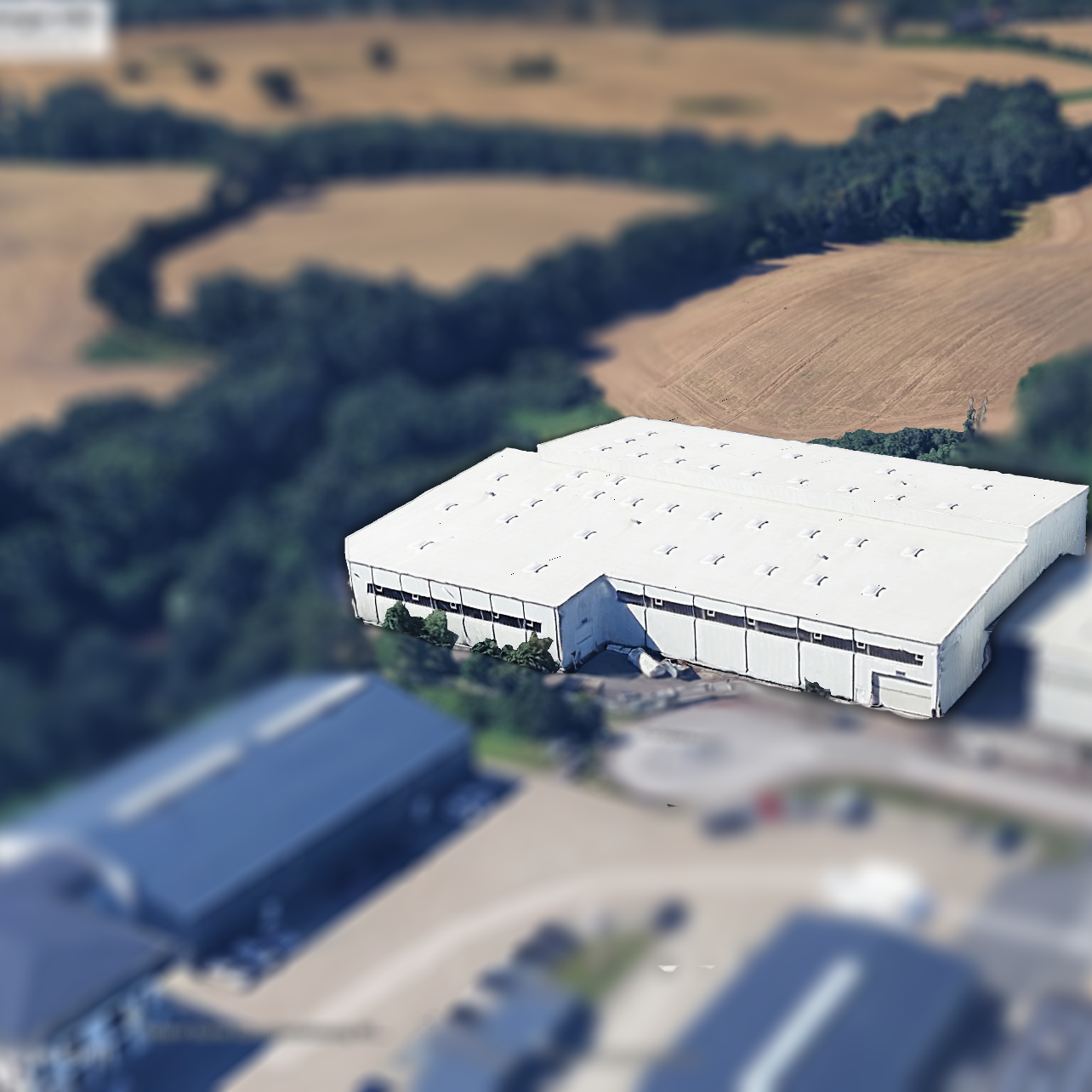 Aerial view of the GNI series-production hall in Neustadt